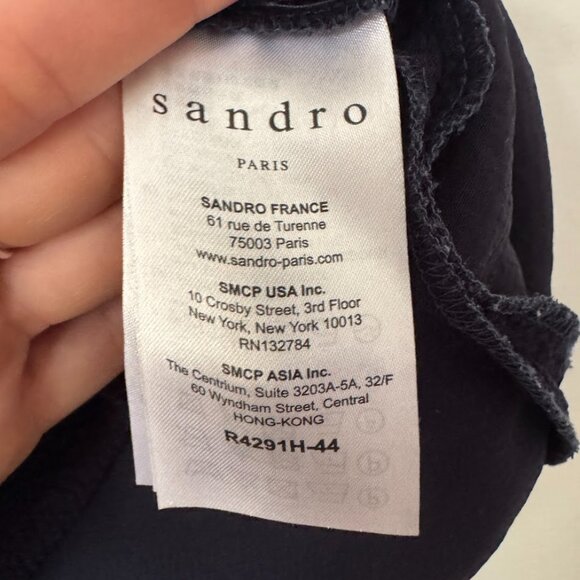 Sandro Paris Short Sleeve Crinkle Dress - Picture 4 of 7